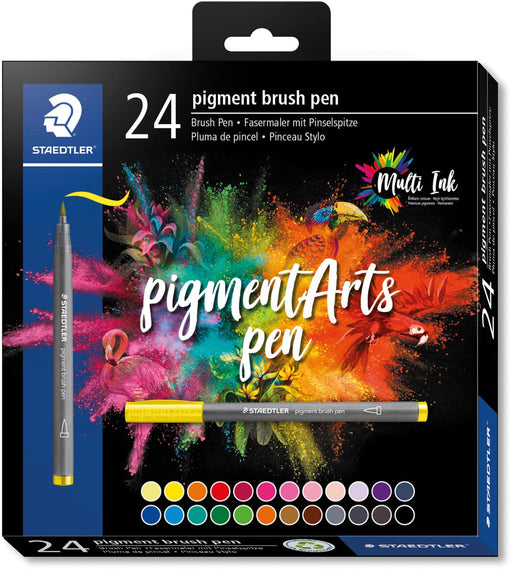Staedtler Pigment Arts brush pen, etui van 24 stuks 3 stuks, OfficeTown