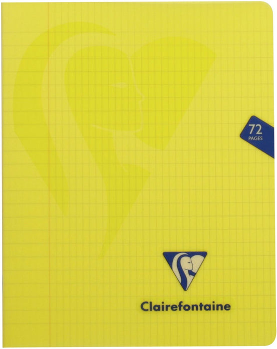 Clairefontaine schrift mimesys voor ft A5, 72 bladzijden, kaft in PP, geruit 4 x 8, geassorteerde kleuren 10 stuks, OfficeTown