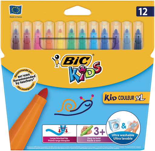 Bic Kids Kid Couleur XL viltstiften, etui met 12 stuks 12 stuks, OfficeTown