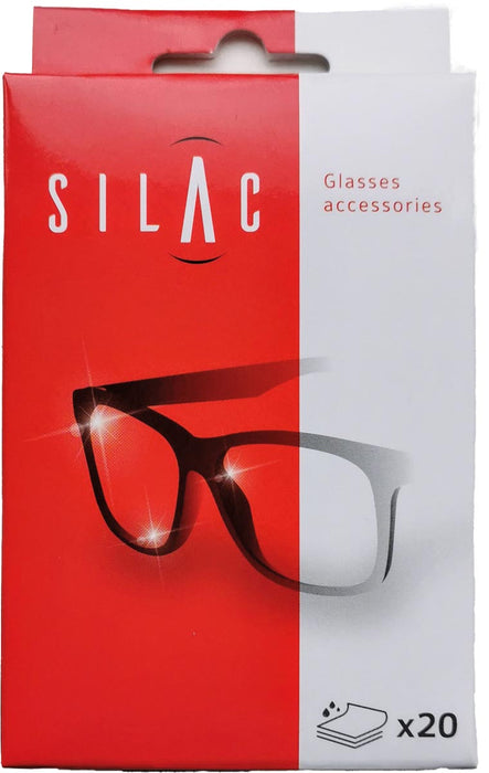 SILAC poetsdoekjes voor brillen, verpakking van 20 stuks