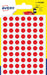 Avery PSA08R ronde markeringsetiketten, diameter 8 mm, blister van 490 stuks, rood 10 stuks, OfficeTown