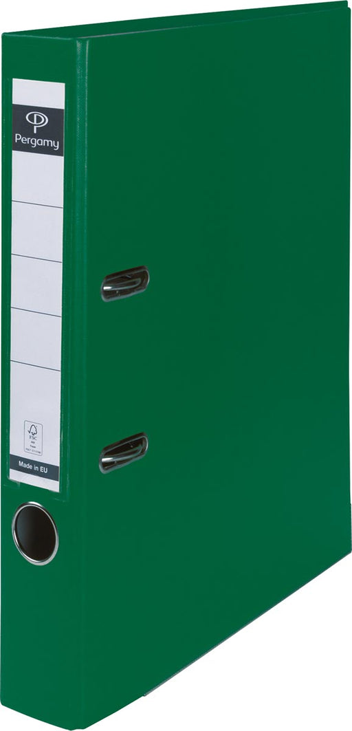Pergamy ordner, voor ft A4, uit PP en papier, met beschermrand, rug van 5 cm, groen 25 stuks, OfficeTown