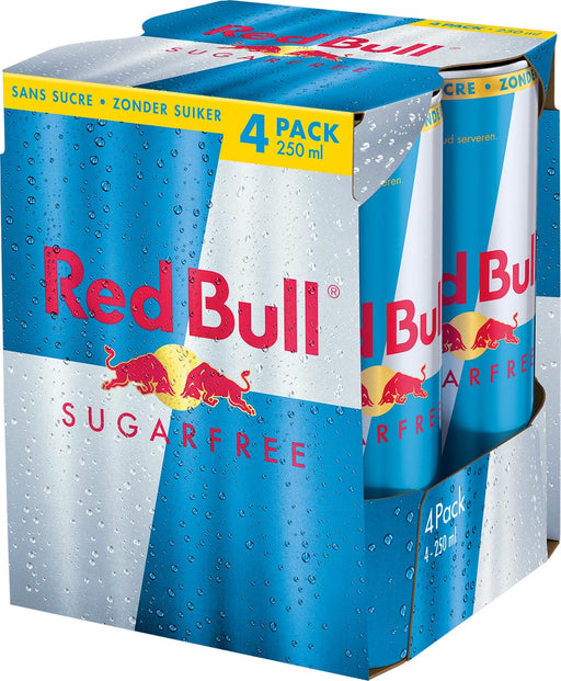 Red Bull energiedrank, sugarfree, blik van 25 cl, pak van 4 stuks 6 stuks, OfficeTown