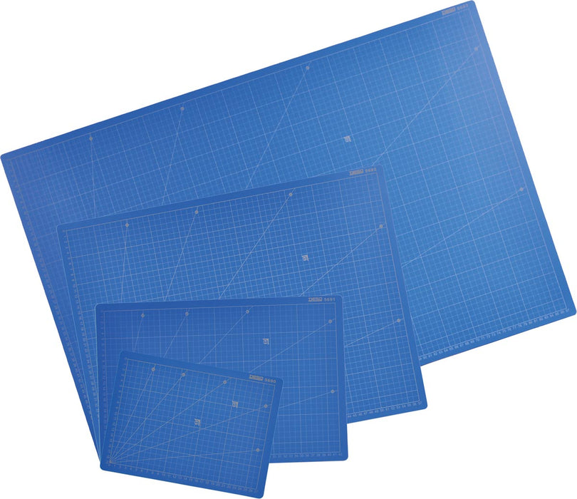 Desq Professionele snijmat, blauw, 22 x 30 cm met grafische verdeling per cm