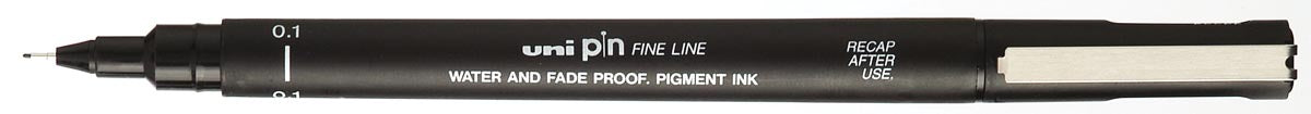 Uni Pin fineliner, 0,1 mm, ronde punt, zwart
