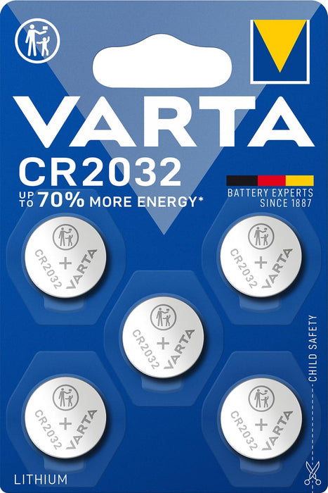 Varta CR2032 Lithium knoopcel, verpakking van 5 stuks