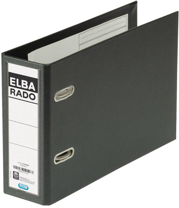 Elba Rado Plast ordner voor ft A5 dwars, zwart, rug van 7,5 cm