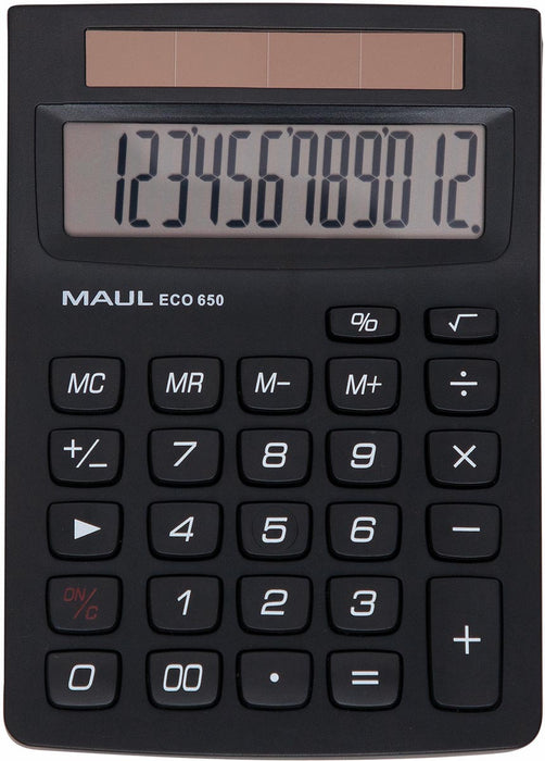 MAUL bureau calculator ECO 650, zwart 40 stuks