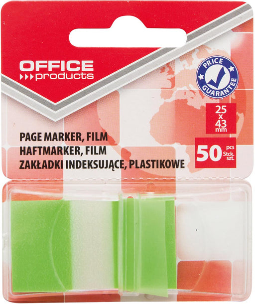 Office Products index, 25 x 43 mm, blister van 50 tabs, groen 24 stuks, OfficeTown