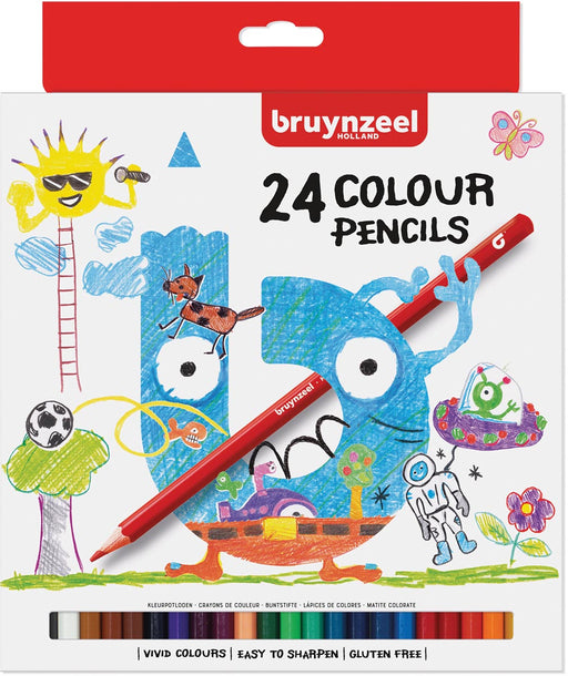 Bruynzeel Kids kleurpotloden, set van 24 stuks in geassorteerde kleuren 6 stuks, OfficeTown