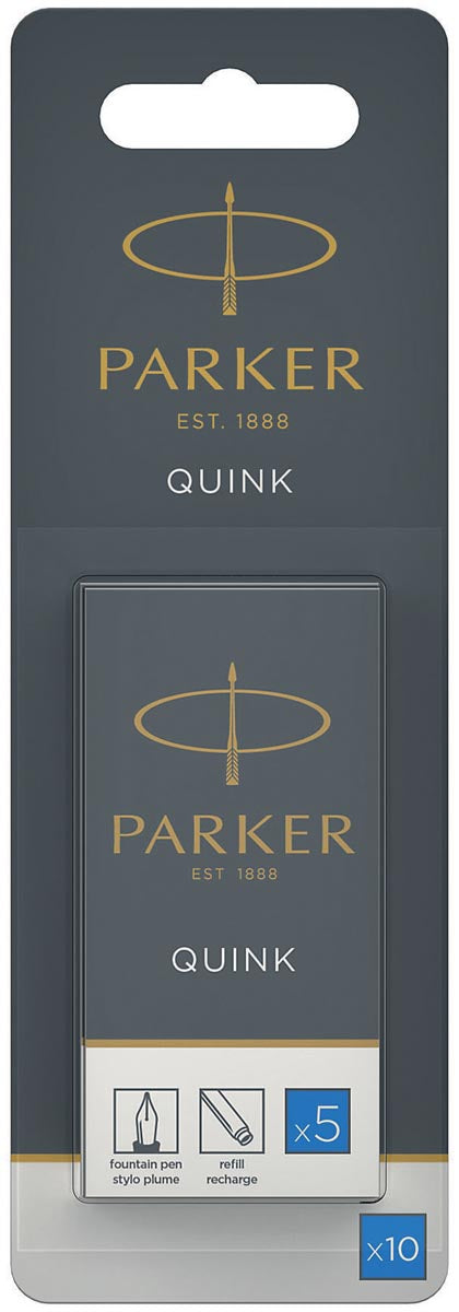 Parker Quink inktpatronen koningsblauw, blister met 10 stuks 12 stuks, OfficeTown