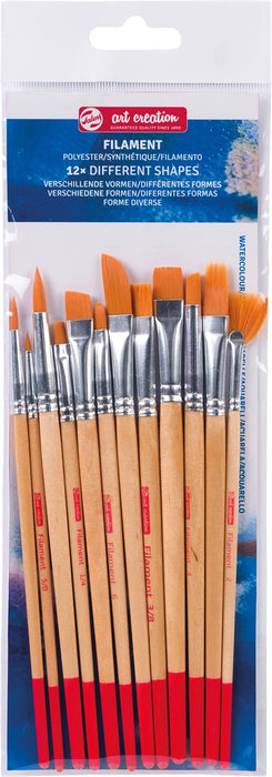 Talens Art Creation aquarelpenselen van polyester, assorti, set van 12 penselen