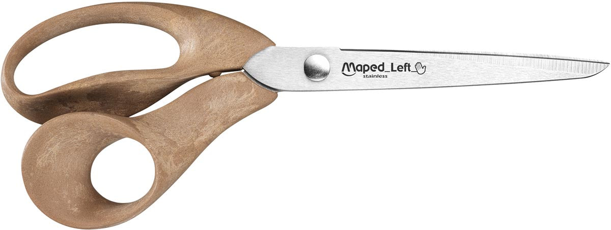 Maped schaar Advanced Wood 21 cm, asymmetrische ogen, voor linkshandigen met ecologische verpakking