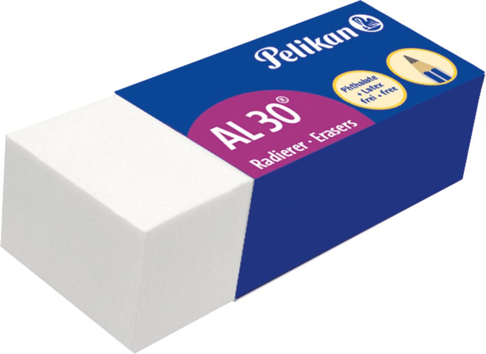 Witte potloodgom Pelikan AL in doos van 30 stuks