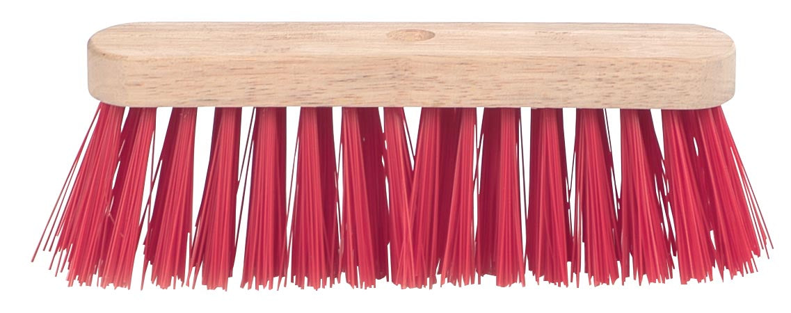 Schuurborstel van ongelakt hout met PVC haren, 29 cm breed