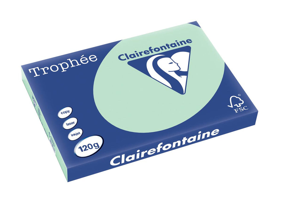 Clairefontaine Trophée Pastel, gekleurd papier, A3, 120 g, 250 vel, groen