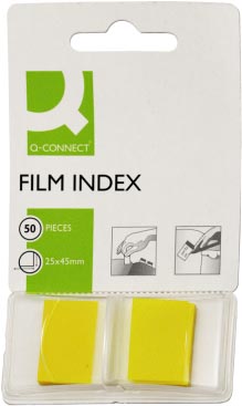 Q-CONNECT index, ft 25 x 45 mm, 50 tabs, geel 12 stuks, OfficeTown
