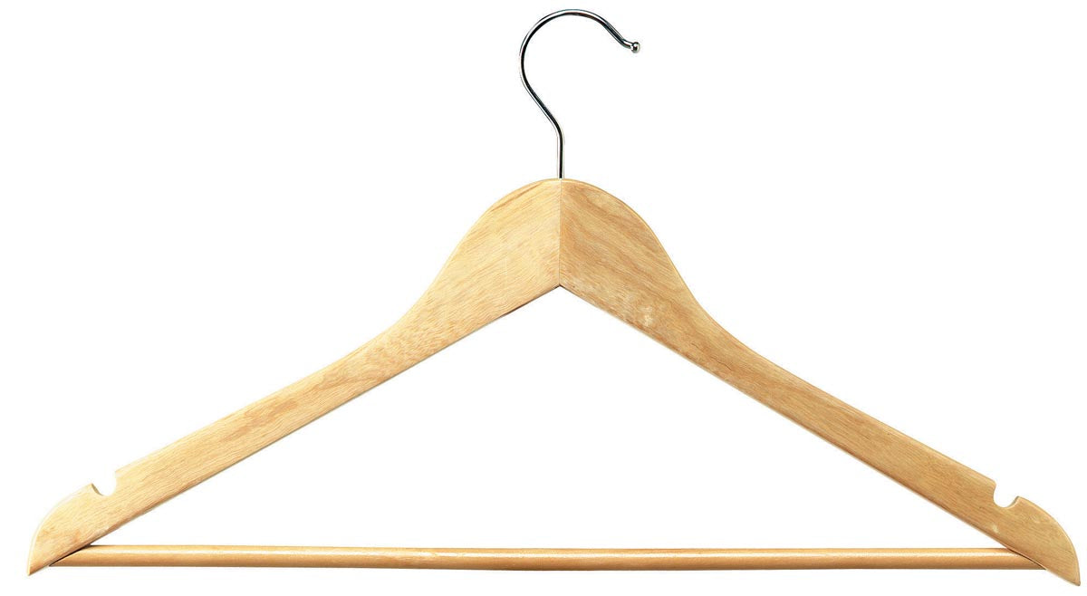 Unilux kledinghangers van hout, 45 cm, pak van 25 stuks met draaibare haak