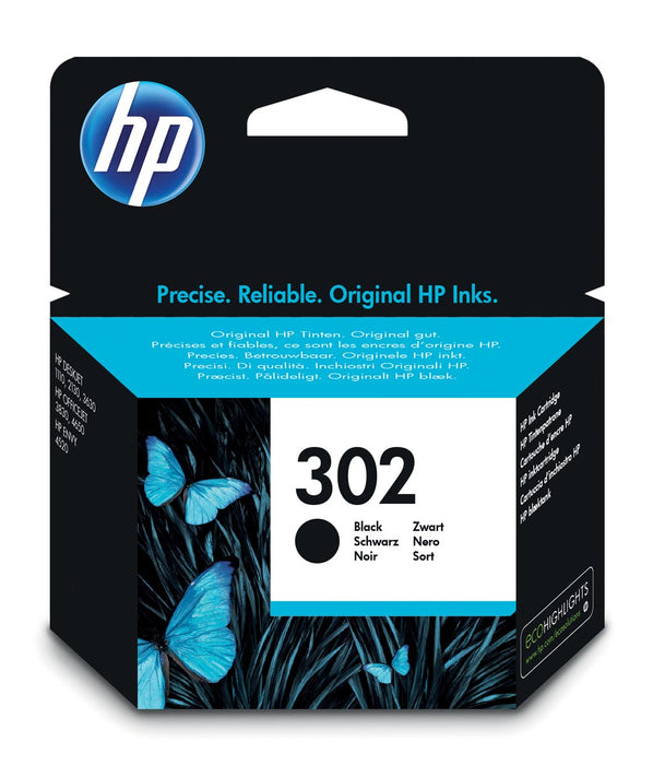 HP inktcartridge 302, 190 pagina's, OEM F6U66AE, zwart. Geschikt voor: OfficeJet 3800 Series