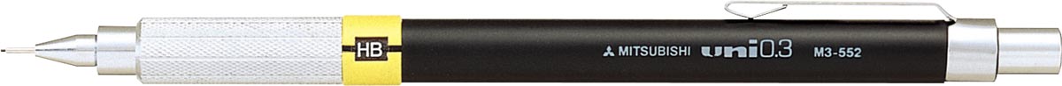 Uni-ball Vulpotlood Premium 0,3 mm HB met metalen clip en gum met beschermdopje