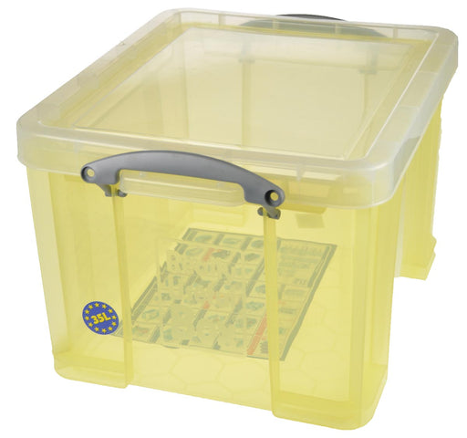 Really Useful Box opbergdoos 35 liter, transparant geel 6 stuks, OfficeTown