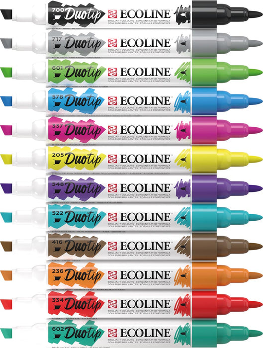 Talens Ecoline Duotip Brush pen, etui van 12 stuks, basis