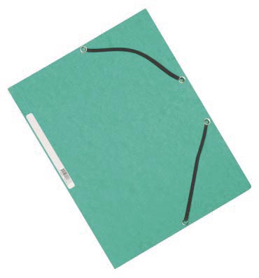 Q-CONNECT elastomap, A4, 3 kleppen en elastieken, karton, groen 10 stuks