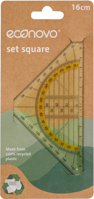 Econovo geodriehoek, plastic, 16 cm - OfficeTown