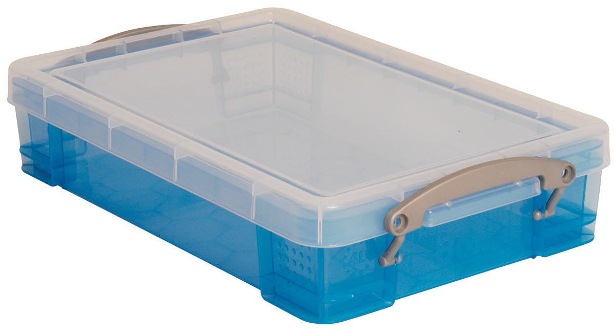 Really Useful Box opbergdoos van 4 liter, transparant blauw