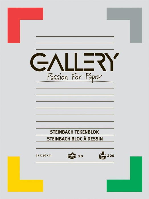 Tekenblok Gallery Steinbach, 27 x 36 cm, 200 g/m², 20 vellen