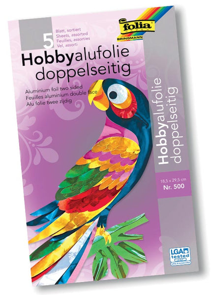 Folie metaalpapier pak van 5 vel met geassorteerde kleuren