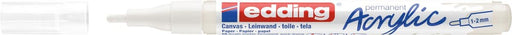 Edding Acrylmarker fijn verkeerswit 10 stuks met ronde punt van 1 - 2 mm - OfficeTown
