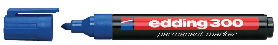 edding permanente marker 300 blauw met ronde punt - OfficeTown