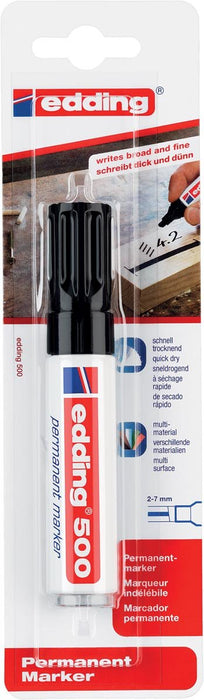 Edding permanente marker e - 500 zwart met beitelvormige punt - OfficeTown