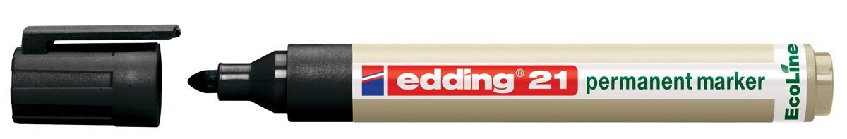 Edding permanente marker Ecoline e - 21 zwart met ronde punt - OfficeTown