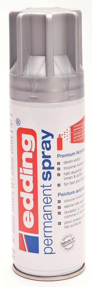 Edding permanente spray 5200, 200 ml, mat zilver - OfficeTown