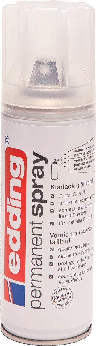 Edding Permanente Spray 5200 transparante lak, 200 ml, glans - OfficeTown