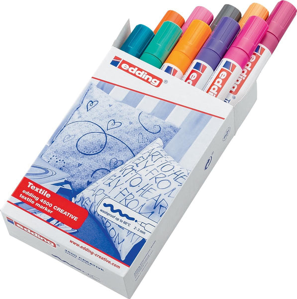 Edding textielstift 4500, set van 10 stuks in diverse modieuze kleuren