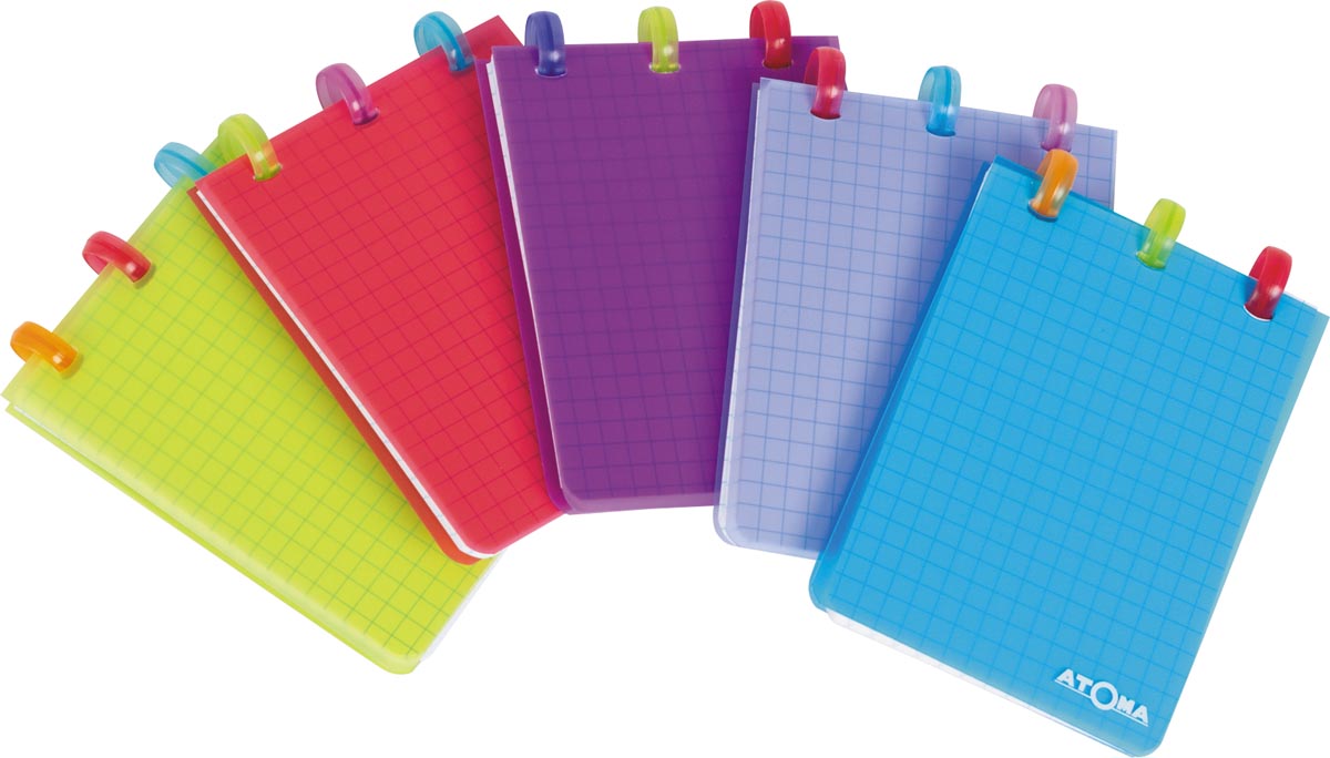 Atoma Tutti Frutti notitieboekje, ft A7, 120 bladzijden, geassorteerde kleuren 36 stuks