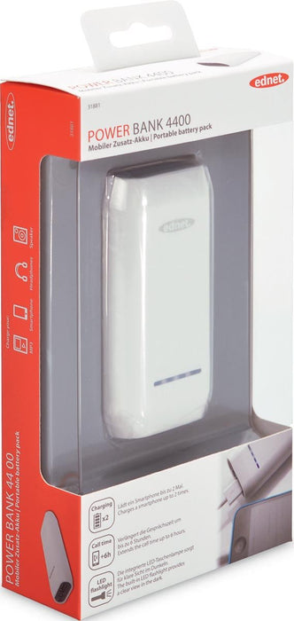 Ednet powerbank 4400mAh met LED - indicator - OfficeTown