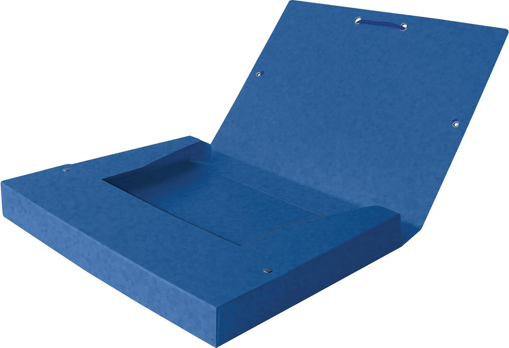 Elba elastomap Oxford Top File+ met een rug van 2,5 cm, blauw