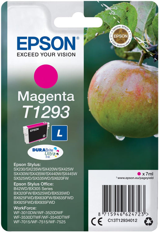 Epson inktcartridge T1293, 330 pagina's, OEM C13T12934012, magenta 10 stuks, OfficeTown