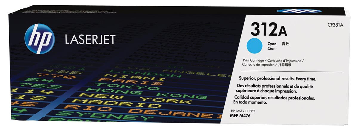 HP toner 312A, 2 700 pagina's, OEM CF381A, cyaan Toner voor Color LaserJet Pro MFP M 470 Serie
