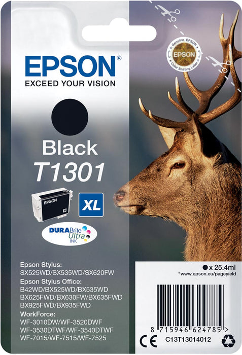Epson inktcartridge T1301, 945 pagina's, OEM C13T13014012, zwart