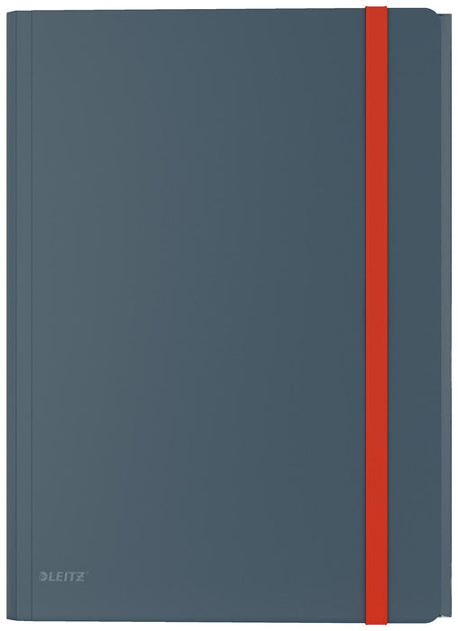 Leitz Cosy elastomap met 3 kleppen en elastosluiting, grijs, ft A4, 150 vel