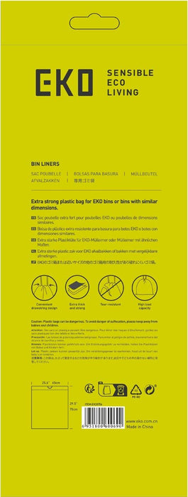 Eko vuilniszakken met trekbandsluiting, 40 - 60 liter, wit, 1 rol, 12 zakken - OfficeTown