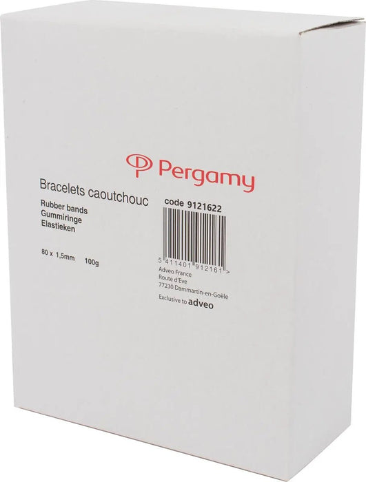 Elastieken van Pergamy 1,5 mm x 80 mm, verpakking van 100 g - OfficeTown
