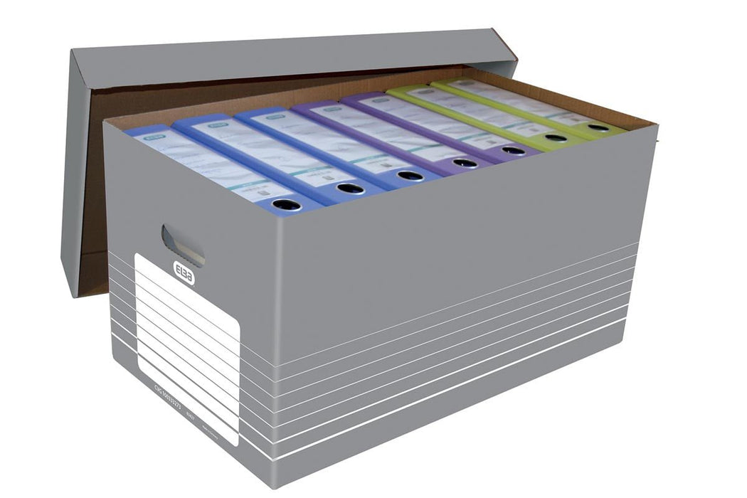 Elba archiefdozen, grijs en wit, set van 5 - OfficeTown