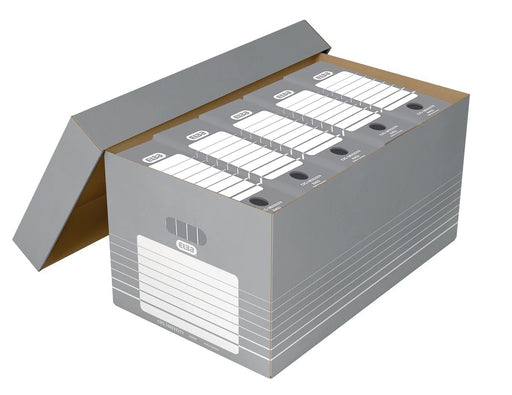 Elba archiefdozen, grijs en wit, set van 5 - OfficeTown