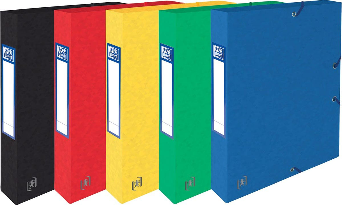 Elba elastobox Oxford Top File+ rug van 4 cm, geassorteerde kleuren 9 stuks - OfficeTown